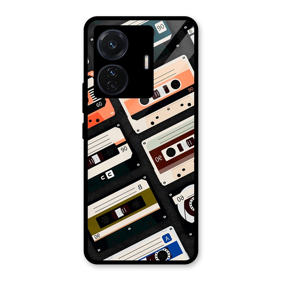 Vintage Retro Cassettes Glass Back Case for Vivo T1 Pro