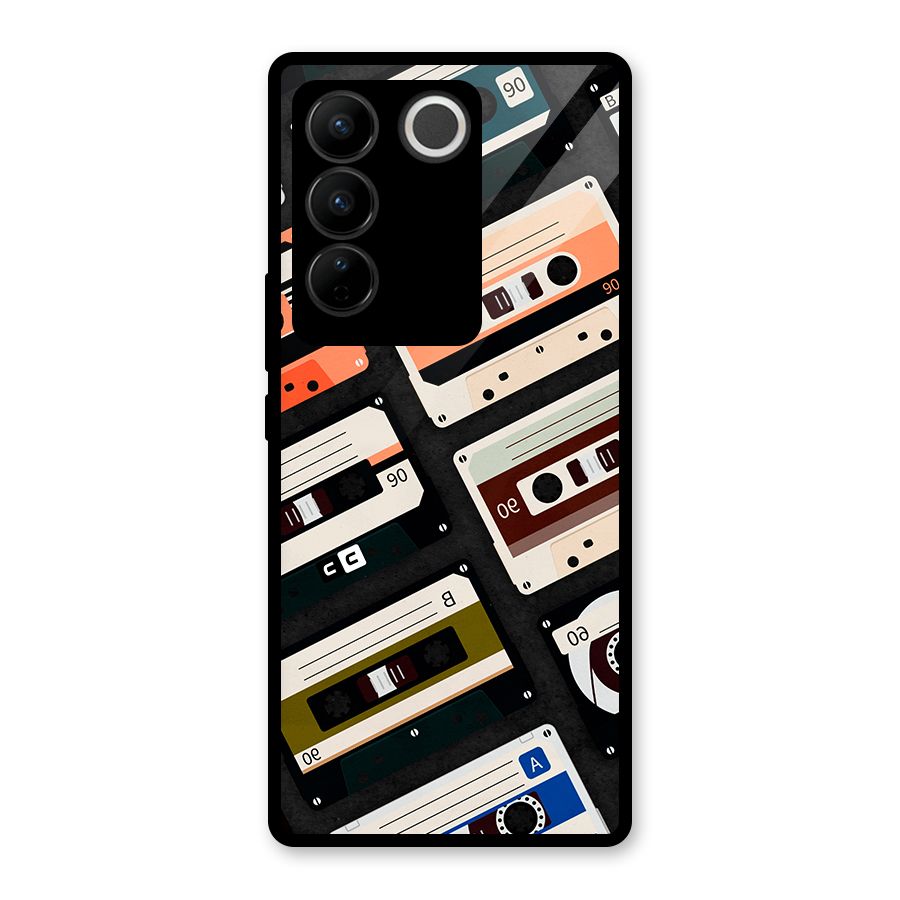 Vintage Retro Cassettes Glass Back Case for Vivo V27