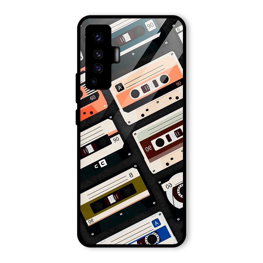 Vintage Retro Cassettes Glass Back Case for Vivo X50
