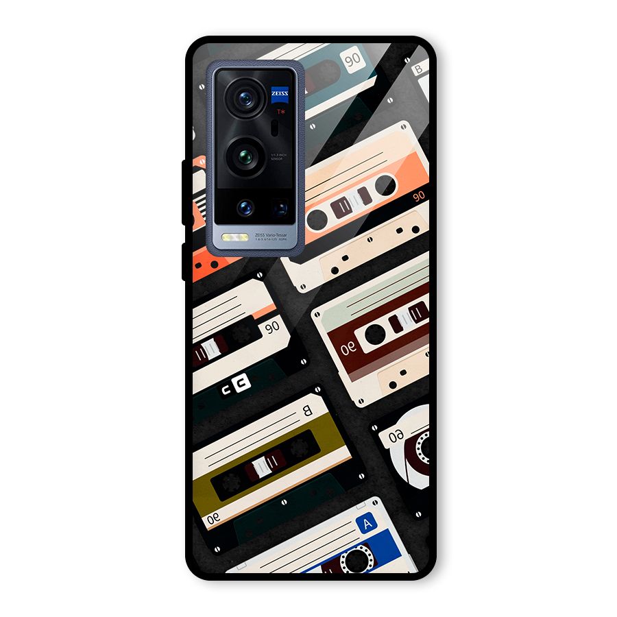 Vintage Retro Cassettes Glass Back Case for Vivo X60 Pro Plus