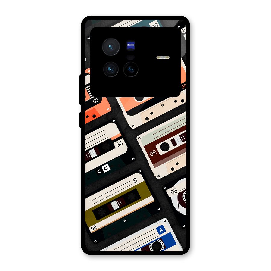 Vintage Retro Cassettes Glass Back Case for Vivo X80