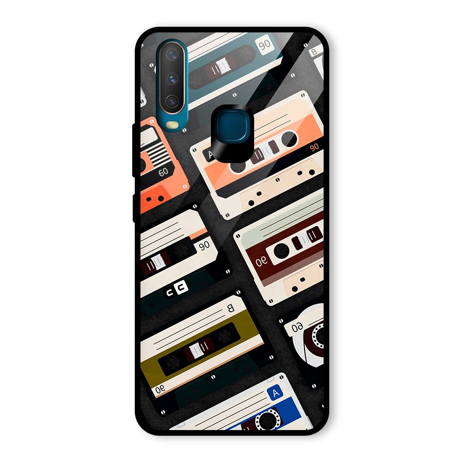 Vintage Retro Cassettes Glass Back Case for Vivo Y15