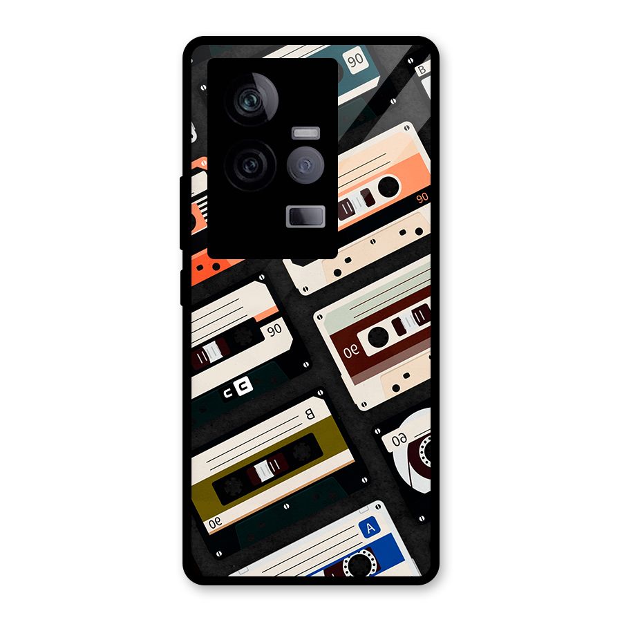 Vintage Retro Cassettes Glass Back Case for Vivo iQOO 11 5G