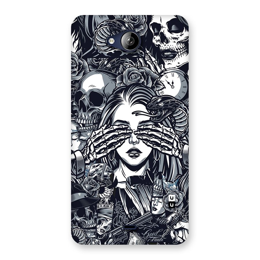 Vintage Skulls and Girl Style Back Case for Canvas Play Q355