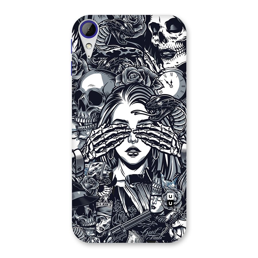 Vintage Skulls and Girl Style Back Case for Desire 830