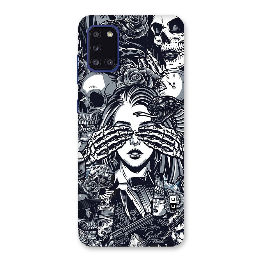 Vintage Skulls and Girl Style Back Case for Galaxy A31