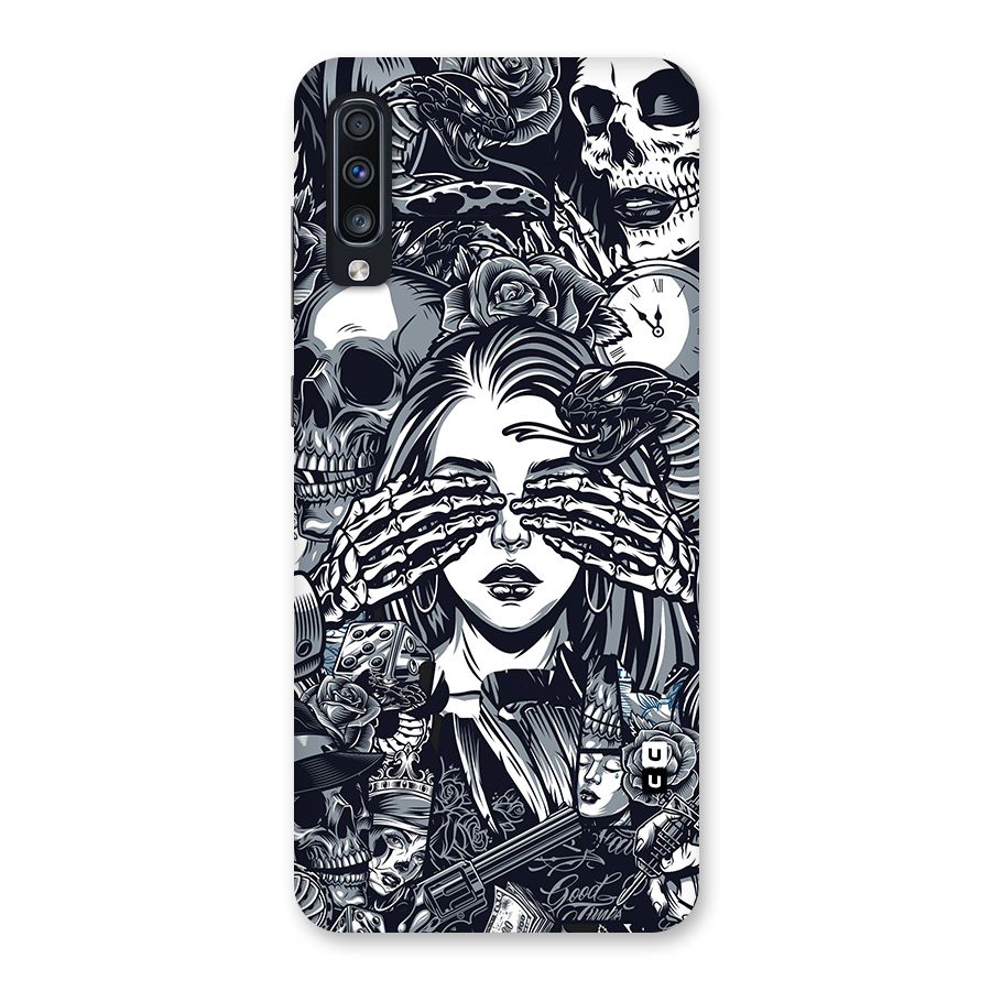 Vintage Skulls and Girl Style Back Case for Galaxy A70s
