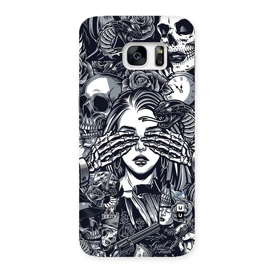 Vintage Skulls and Girl Style Back Case for Galaxy S7 Edge