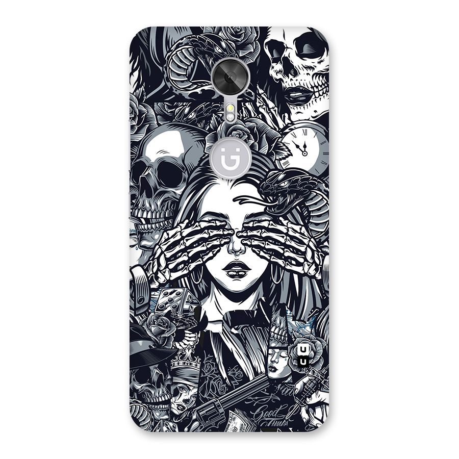 Vintage Skulls and Girl Style Back Case for Gionee A1