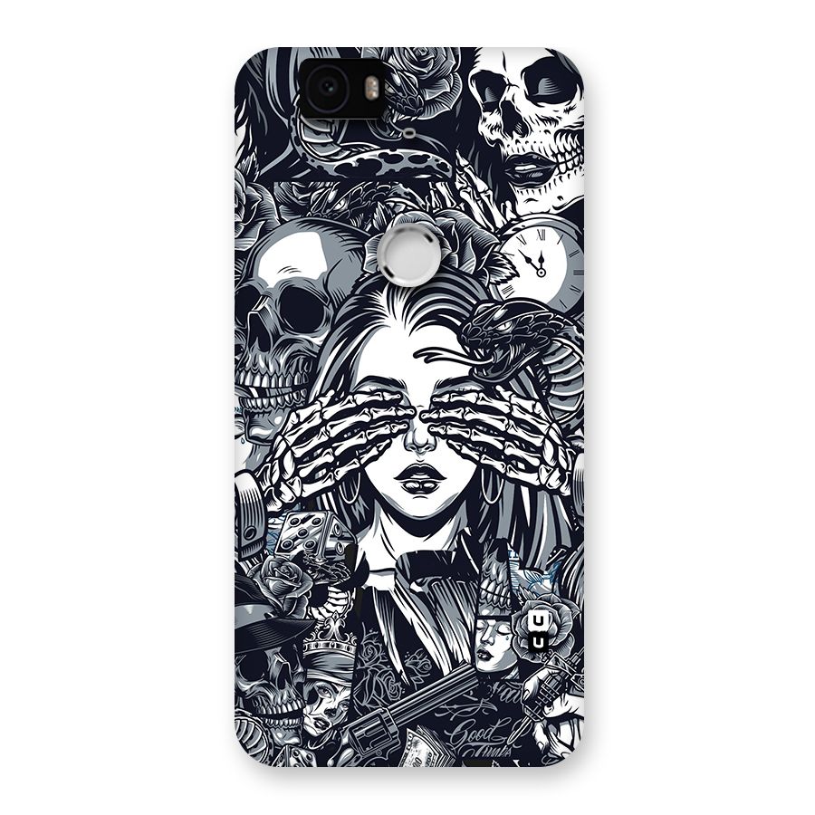 Vintage Skulls and Girl Style Back Case for Google Nexus-6P