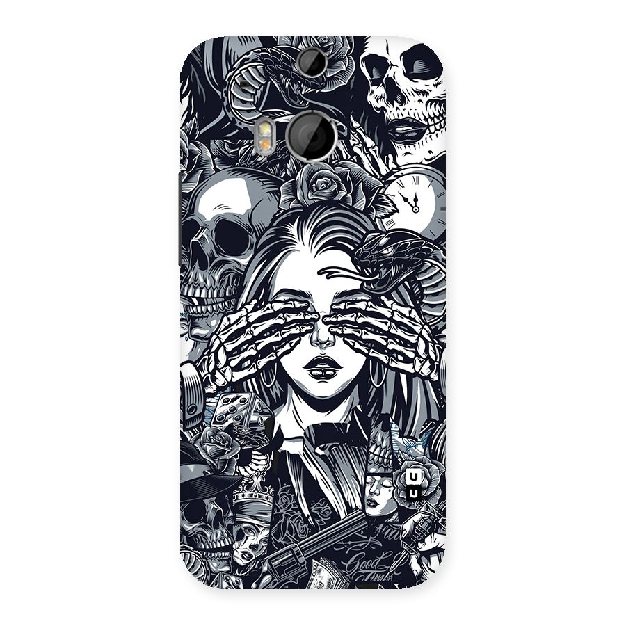 Vintage Skulls and Girl Style Back Case for HTC One M8