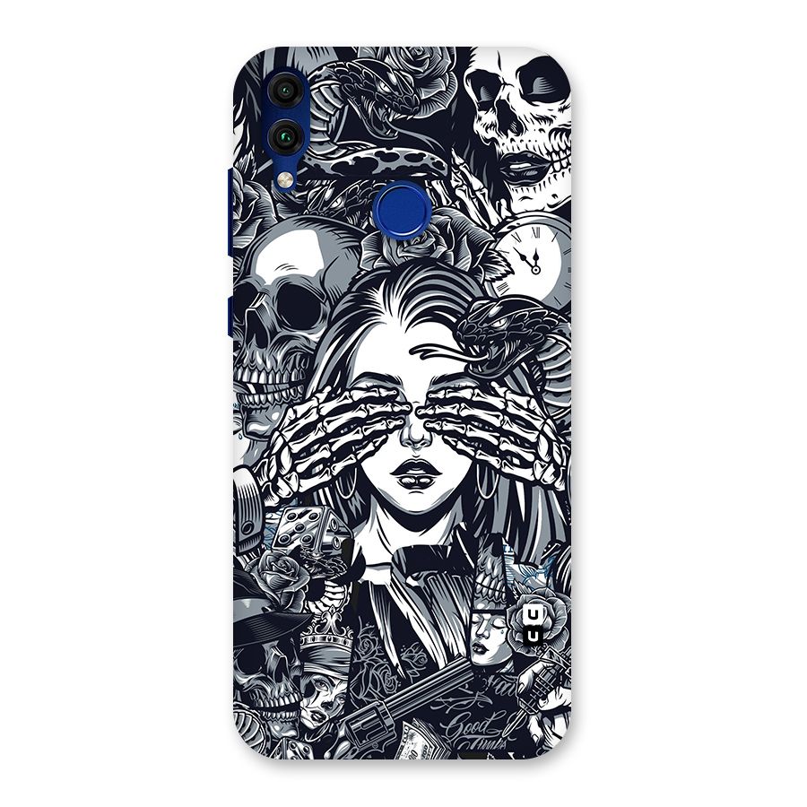 Vintage Skulls and Girl Style Back Case for Honor 8C