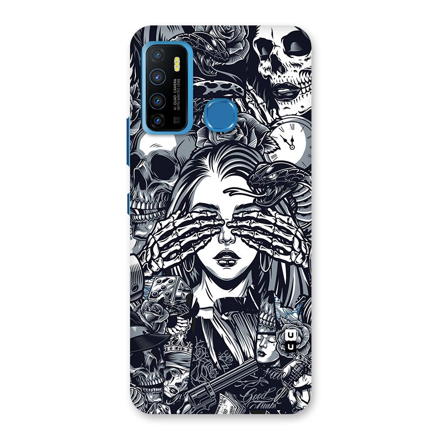 Vintage Skulls and Girl Style Back Case for Infinix Hot 9