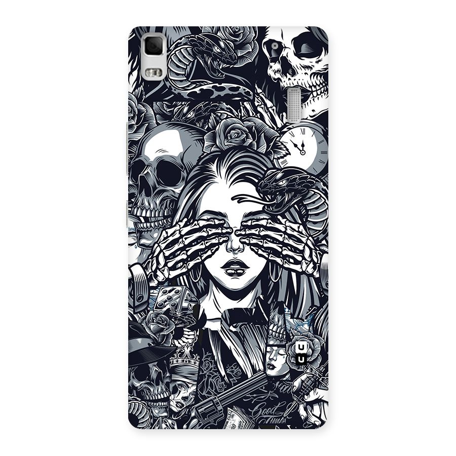 Vintage Skulls and Girl Style Back Case for Lenovo A7000