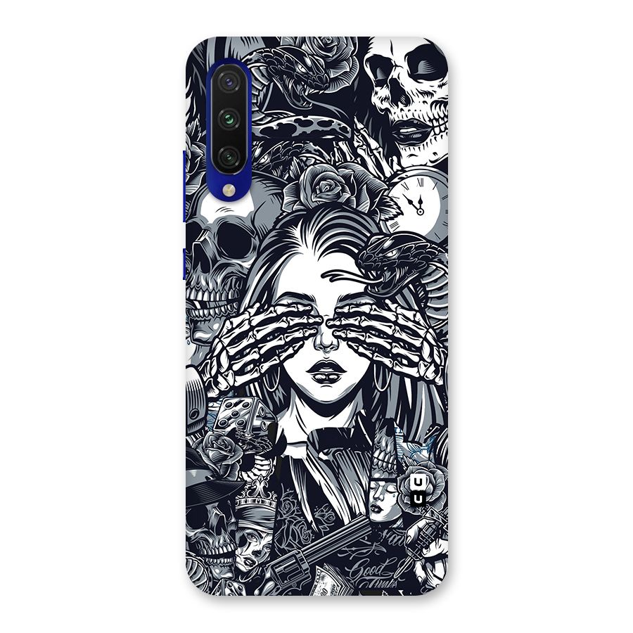 Vintage Skulls and Girl Style Back Case for Mi A3