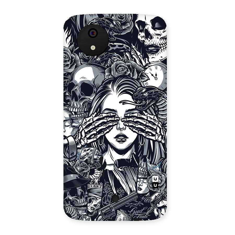 Vintage Skulls and Girl Style Back Case for Micromax Canvas A1