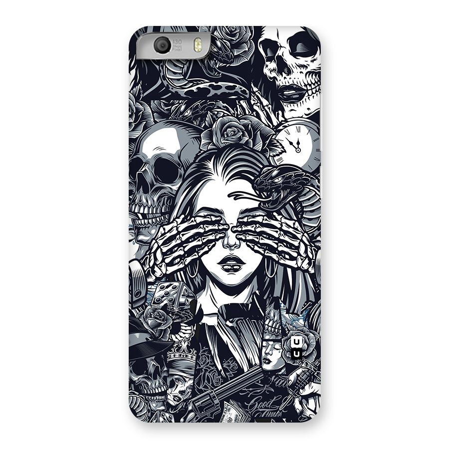 Vintage Skulls and Girl Style Back Case for Micromax Canvas Knight 2