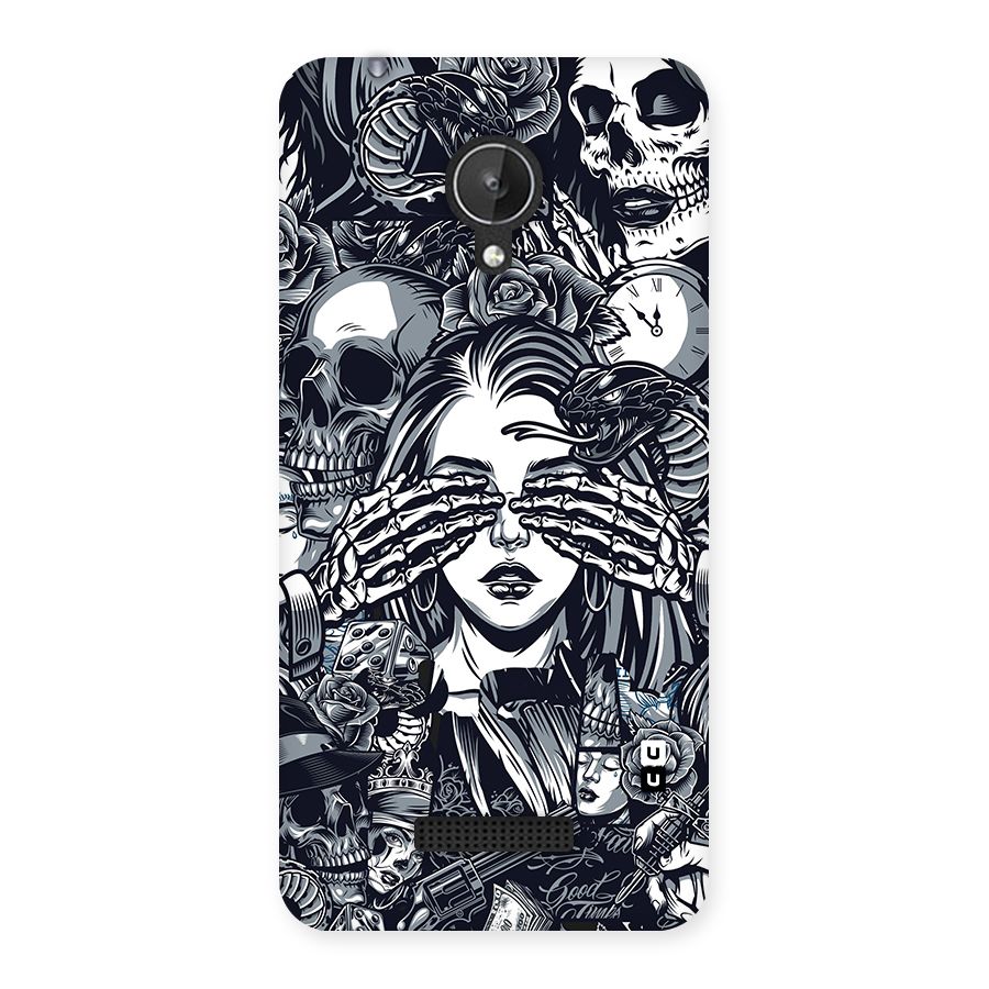 Vintage Skulls and Girl Style Back Case for Micromax Canvas Spark Q380