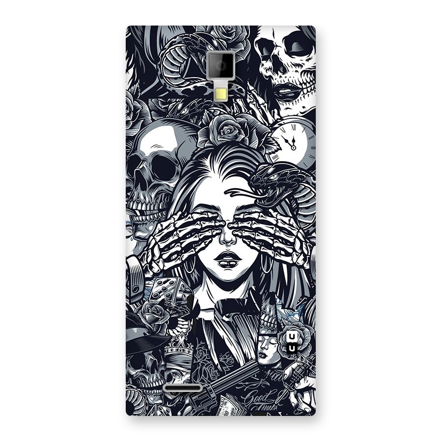 Vintage Skulls and Girl Style Back Case for Micromax Canvas Xpress A99