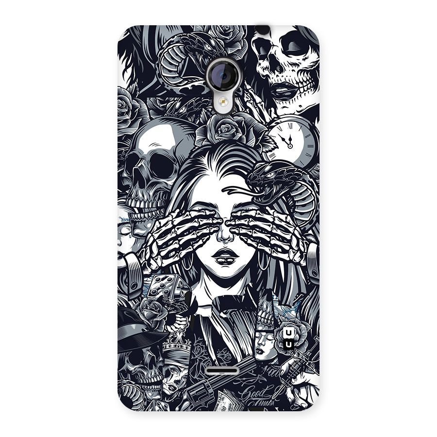 Vintage Skulls and Girl Style Back Case for Micromax Unite 2 A106