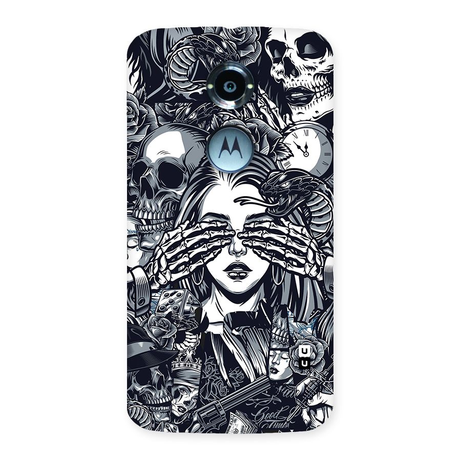 Vintage Skulls and Girl Style Back Case for Moto X 2nd Gen