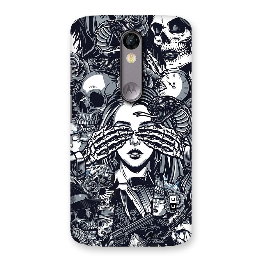 Vintage Skulls and Girl Style Back Case for Moto X Force