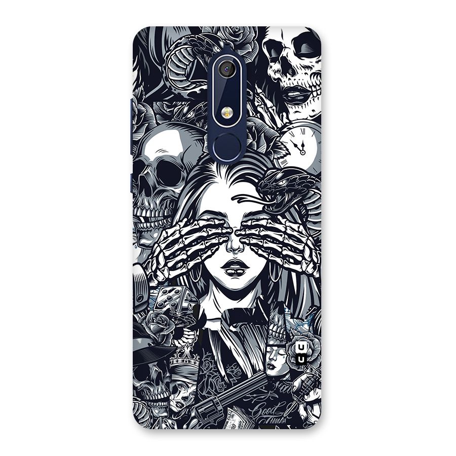 Vintage Skulls and Girl Style Back Case for Nokia 5.1