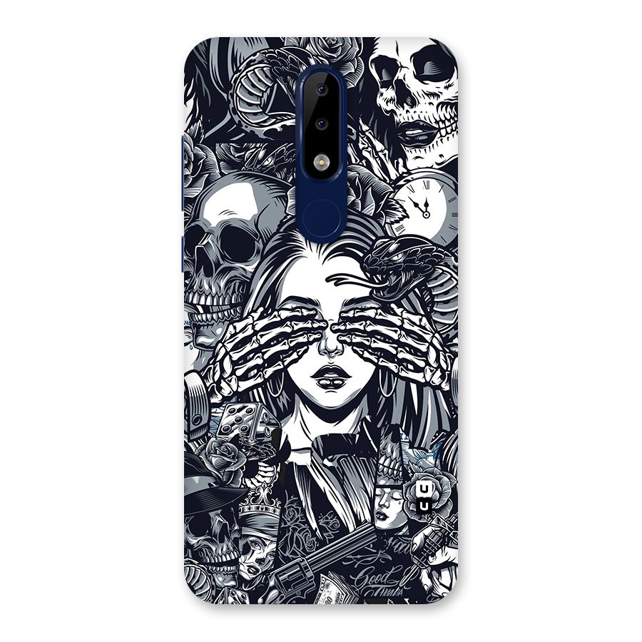 Vintage Skulls and Girl Style Back Case for Nokia 5.1 Plus
