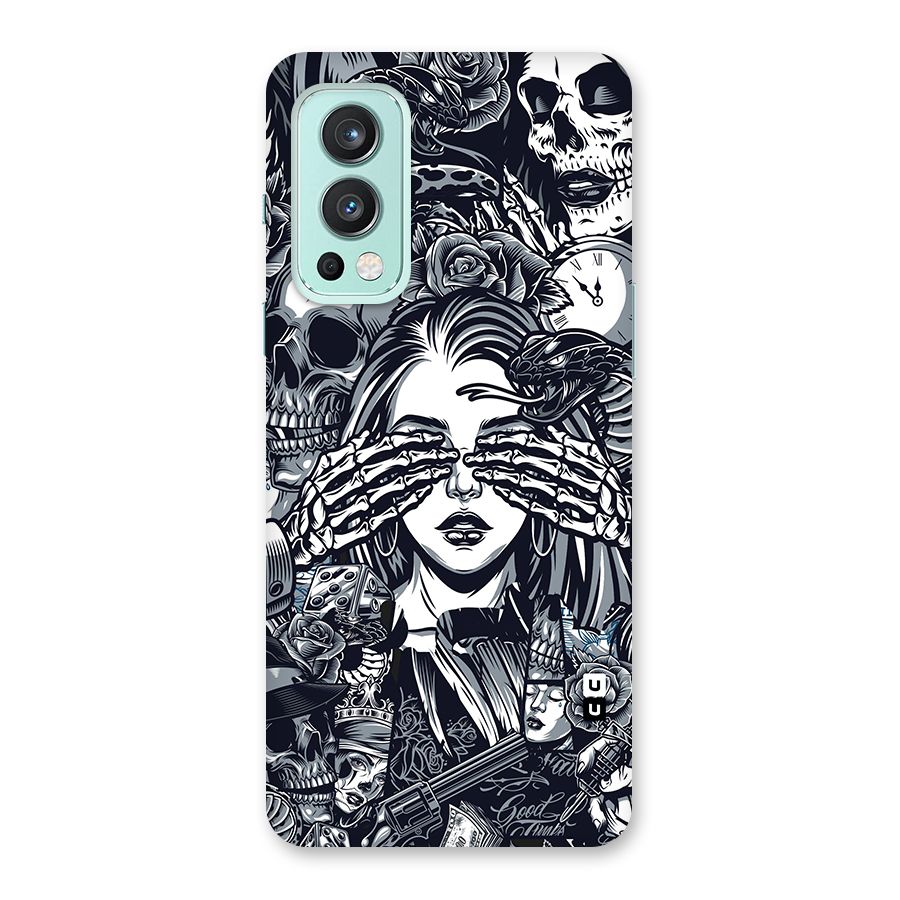 Vintage Skulls and Girl Style Glass Back Case for OnePlus Nord 2 5G