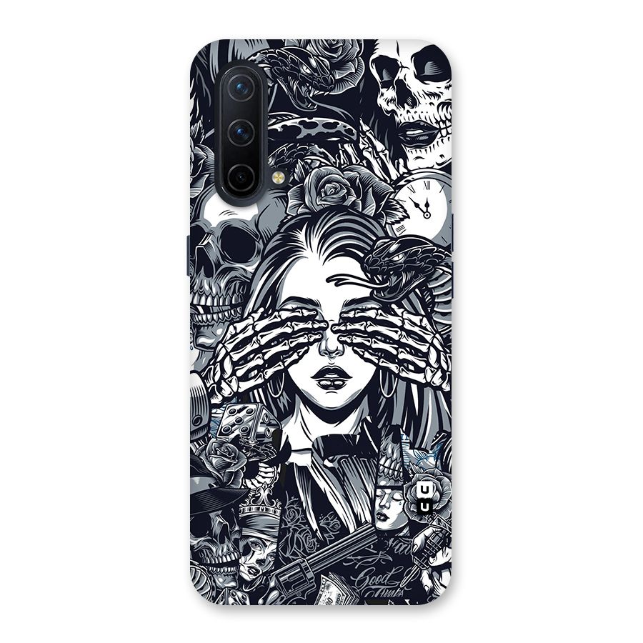 Vintage Skulls and Girl Style Glass Back Case for OnePlus Nord CE 5G