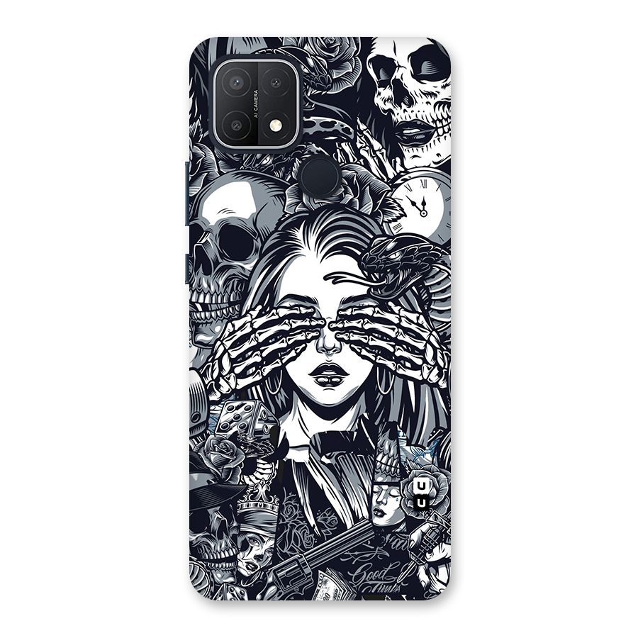 Vintage Skulls and Girl Style Back Case for Oppo A15s