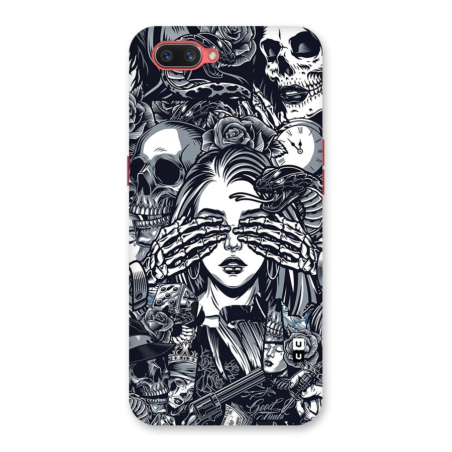 Vintage Skulls and Girl Style Back Case for Oppo A3s