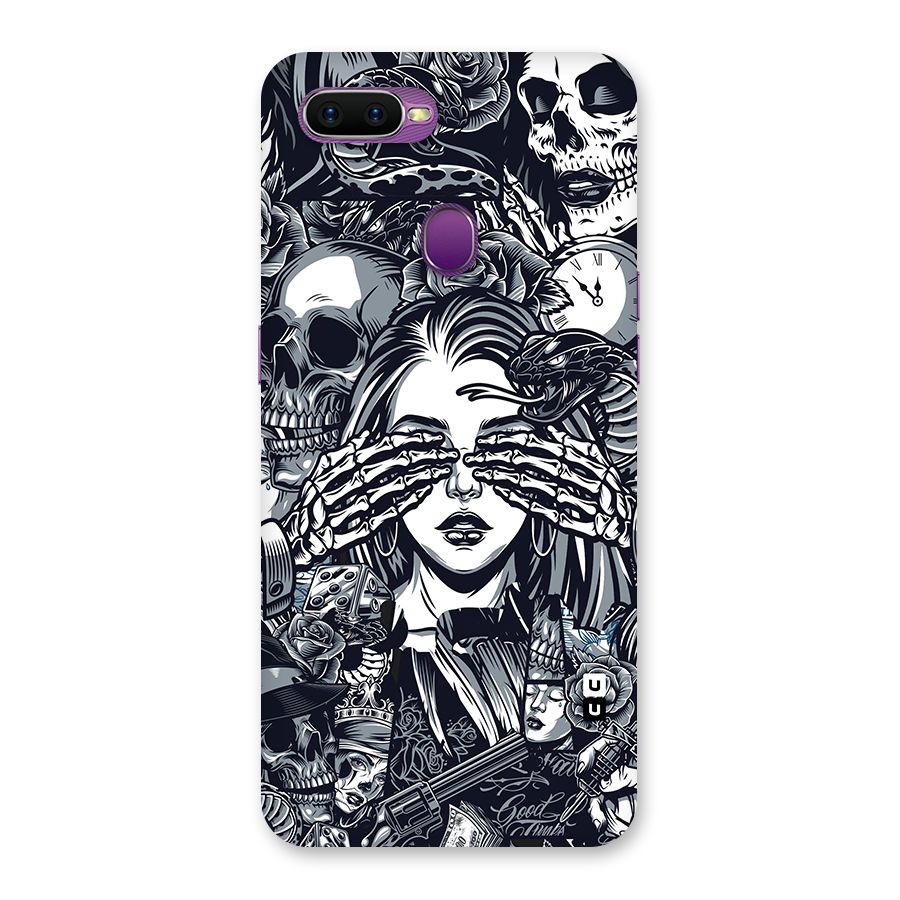 Vintage Skulls and Girl Style Back Case for Oppo F9
