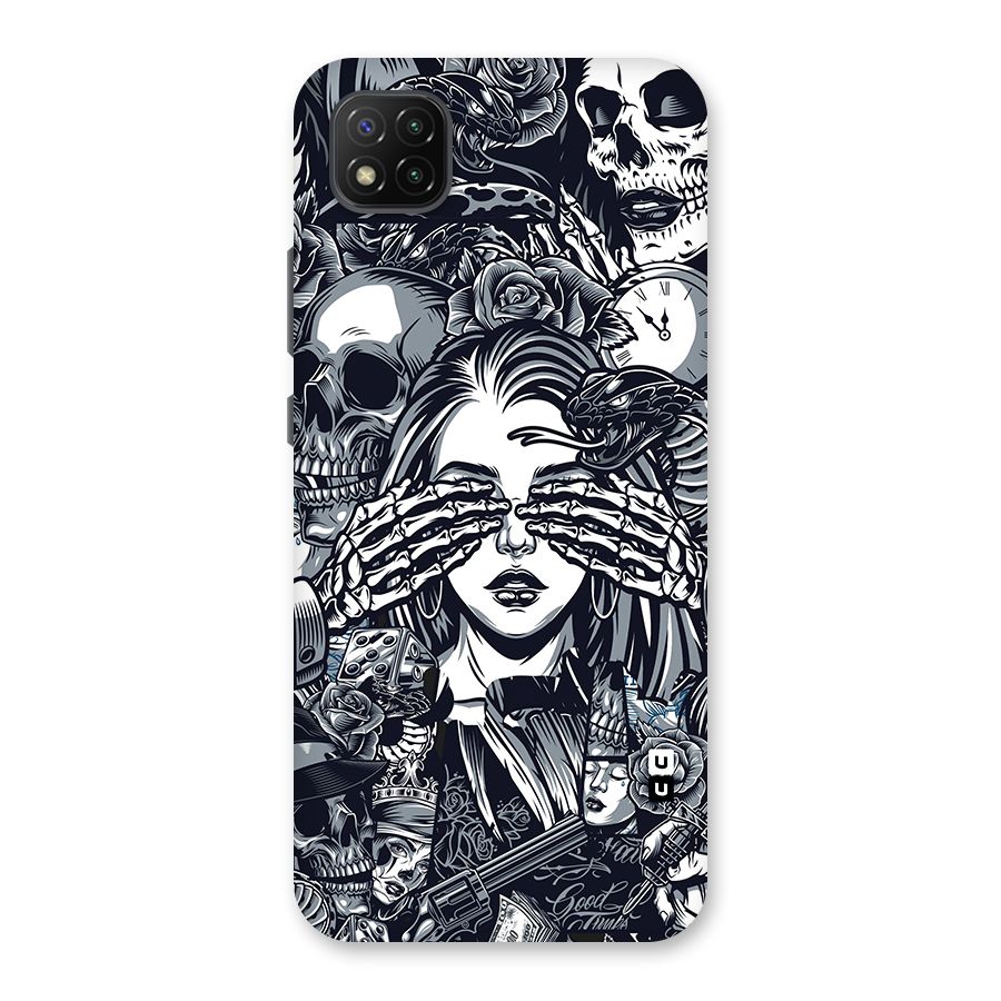 Vintage Skulls and Girl Style Back Case for Poco C3