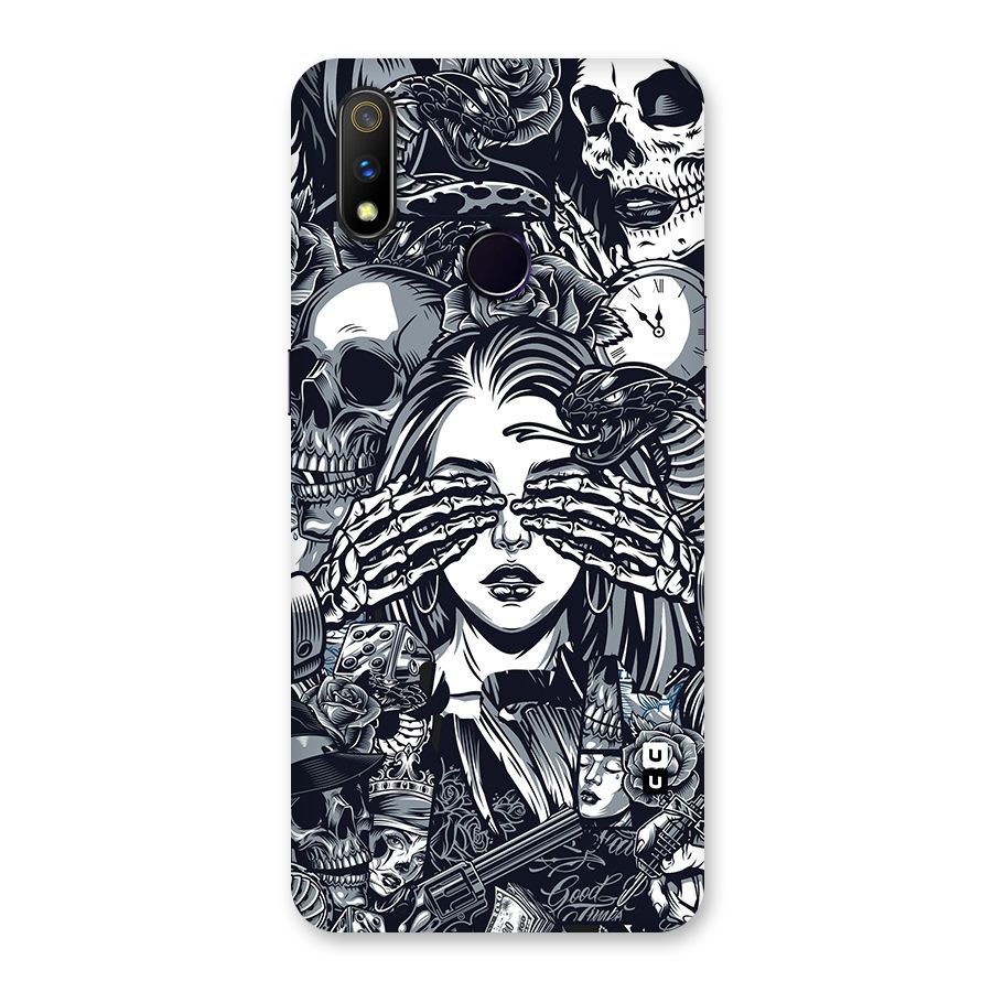 Vintage Skulls and Girl Style Back Case for Realme 3 Pro