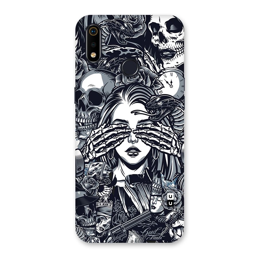 Vintage Skulls and Girl Style Back Case for Realme 3i