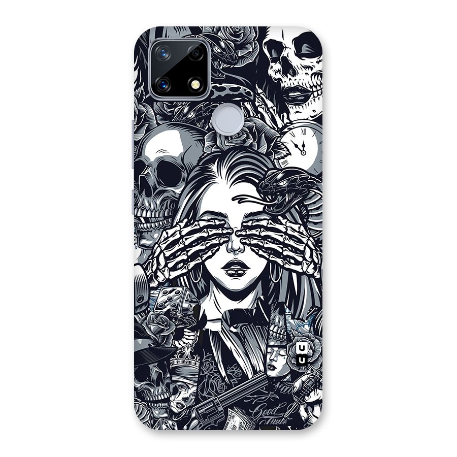 Vintage Skulls and Girl Style Glass Back Case for Realme Narzo 20