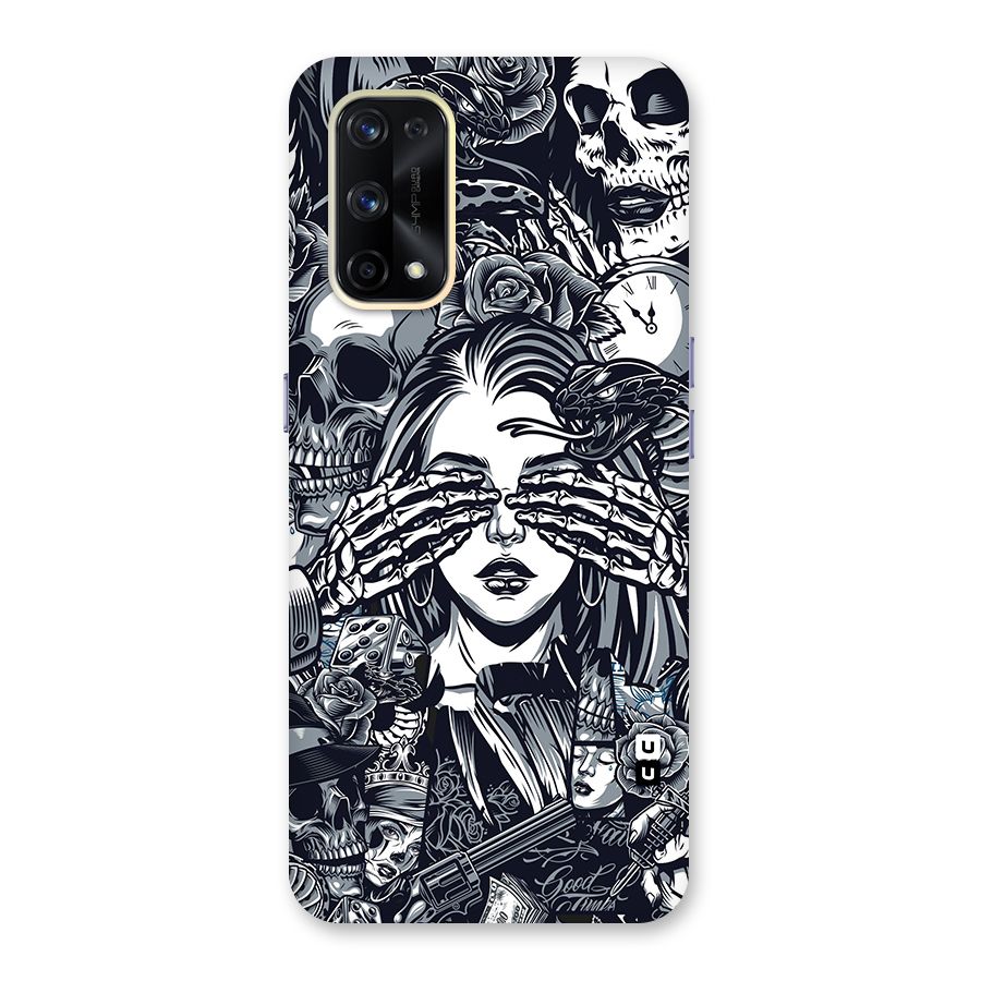 Vintage Skulls and Girl Style Glass Back Case for Realme X7 Pro