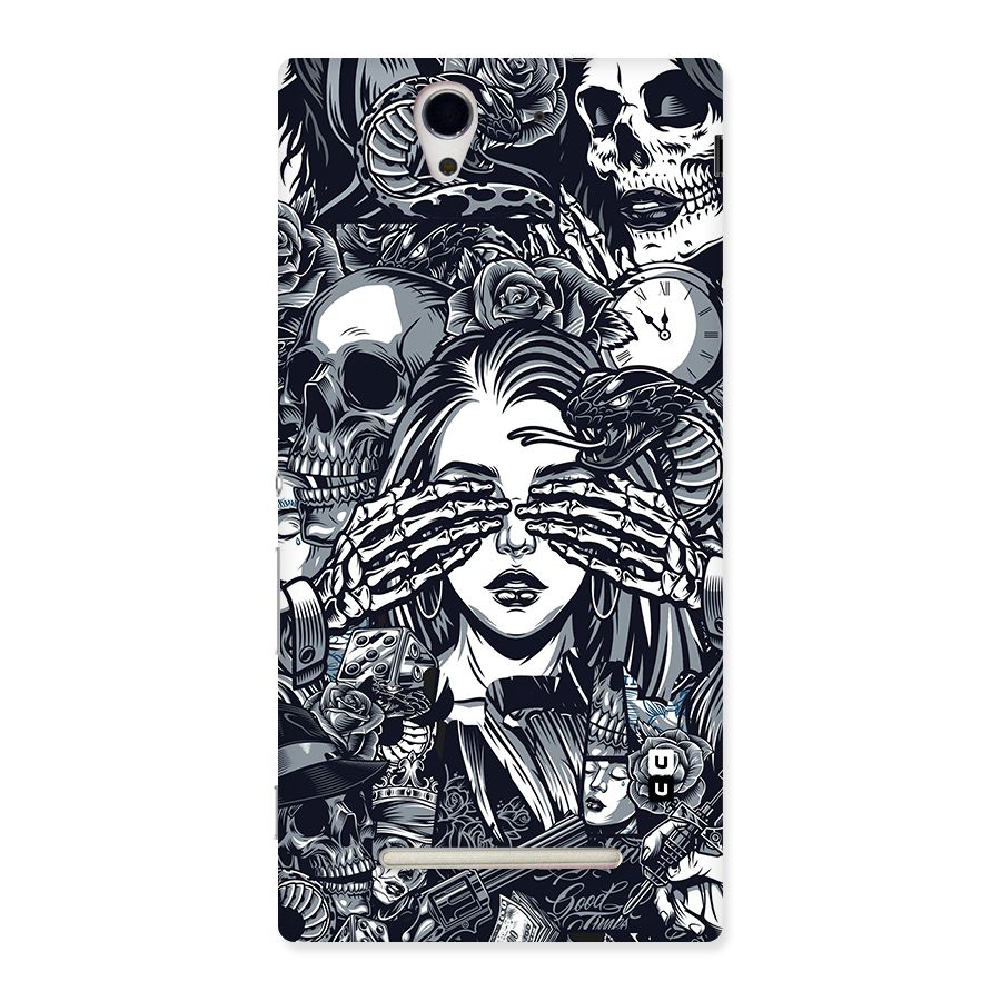 Vintage Skulls and Girl Style Back Case for Sony Xperia C3