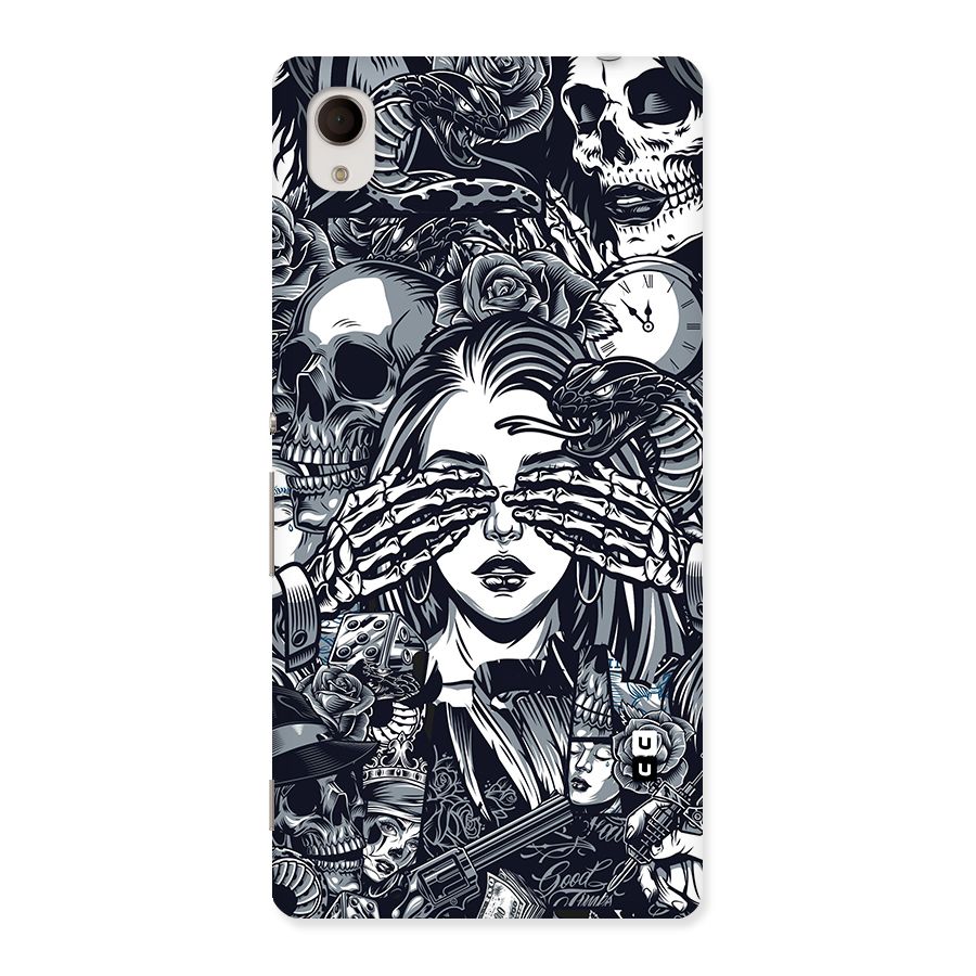 Vintage Skulls and Girl Style Back Case for Sony Xperia M4