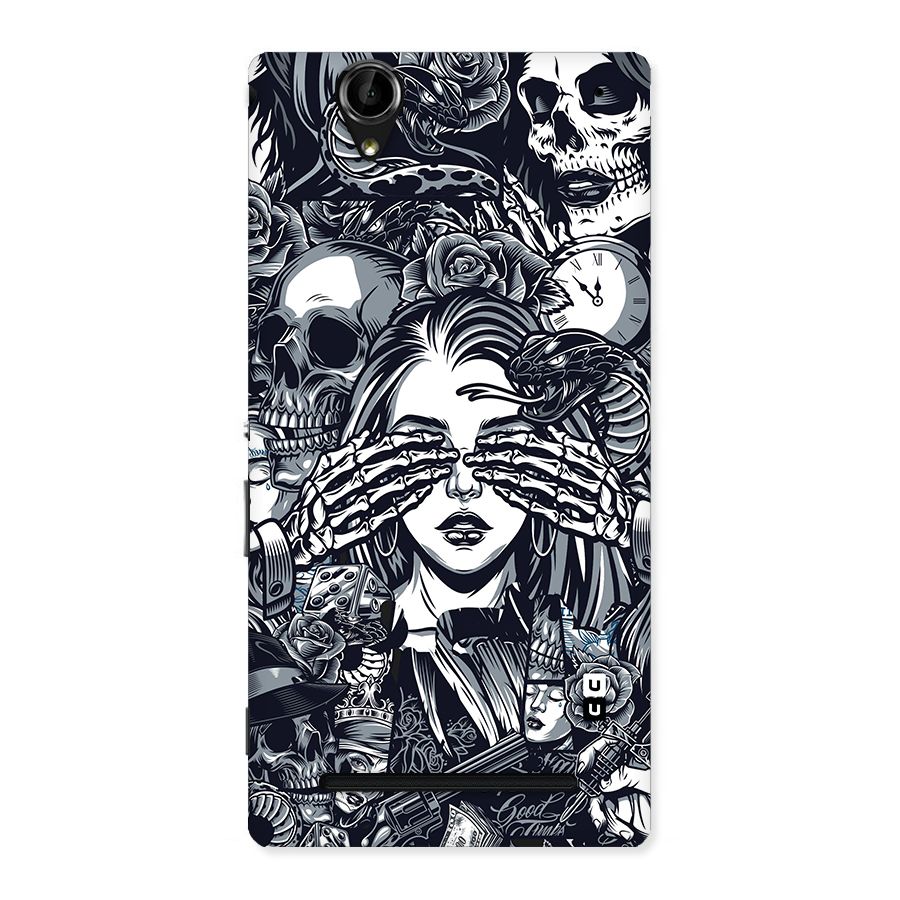Vintage Skulls and Girl Style Back Case for Sony Xperia T2