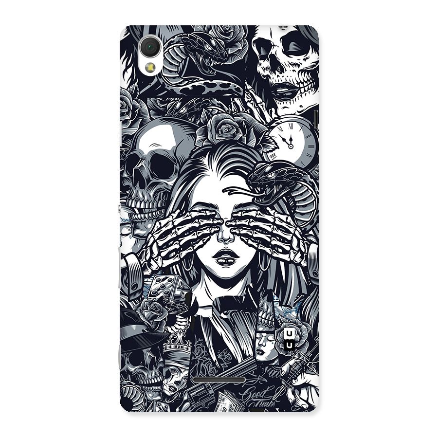 Vintage Skulls and Girl Style Back Case for Sony Xperia T3