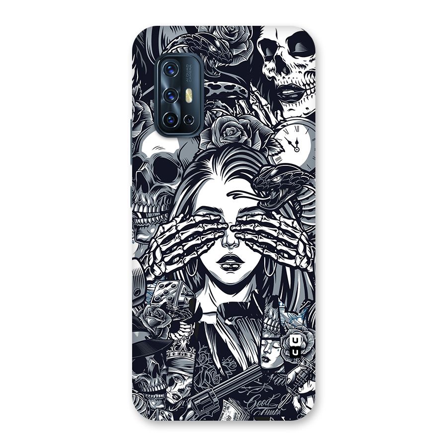 Vintage Skulls and Girl Style Back Case for Vivo V17