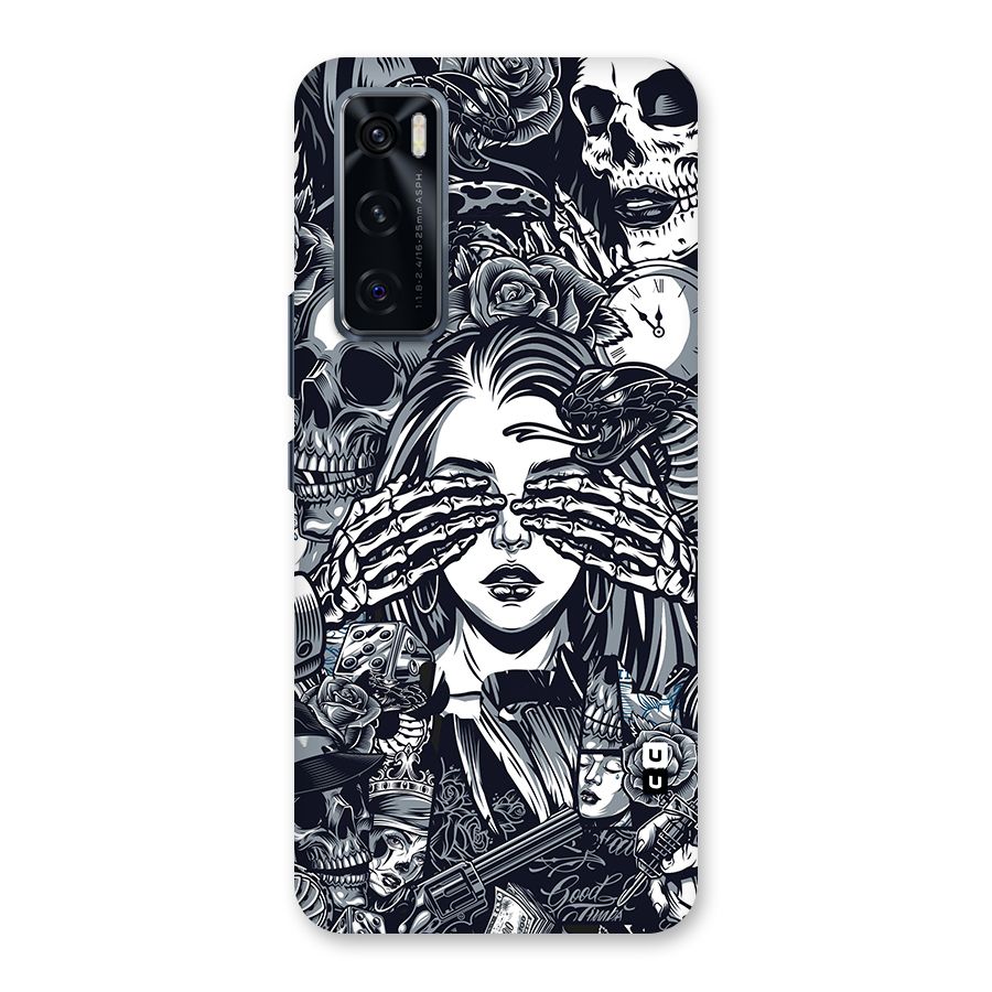 Vintage Skulls and Girl Style Back Case for Vivo V20 SE