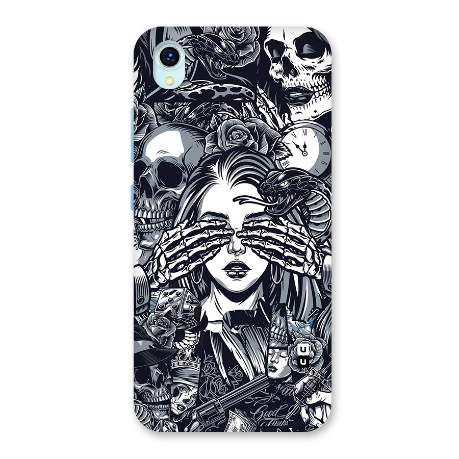 Vintage Skulls and Girl Style Back Case for Vivo Y1s
