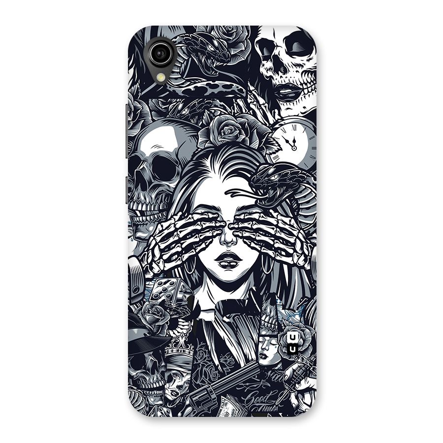 Vintage Skulls and Girl Style Back Case for Vivo Y91i