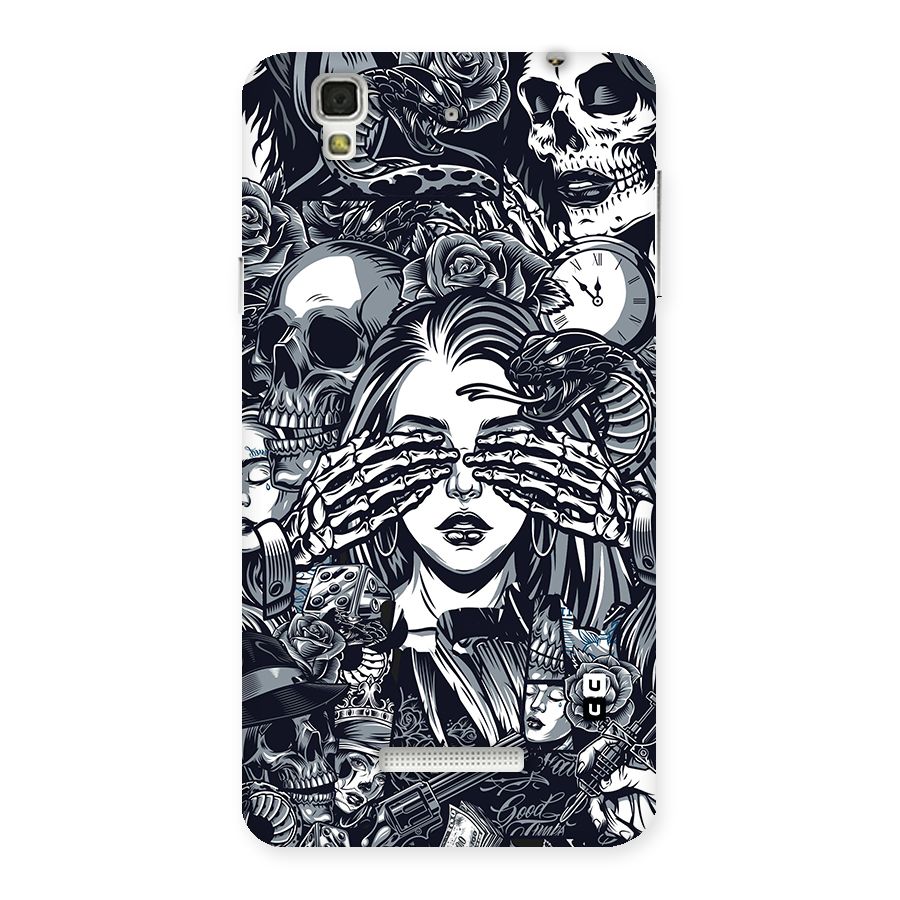 Vintage Skulls and Girl Style Back Case for YU Yureka Plus