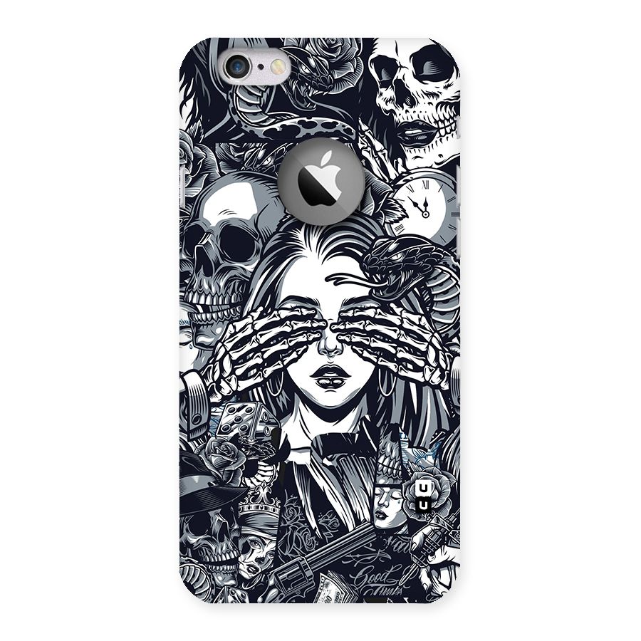 Vintage Skulls and Girl Style Back Case for iPhone 6 Logo Cut