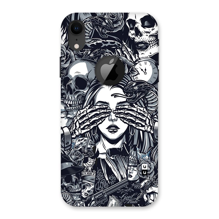 Vintage Skulls and Girl Style Back Case for iPhone XR Logo Cut