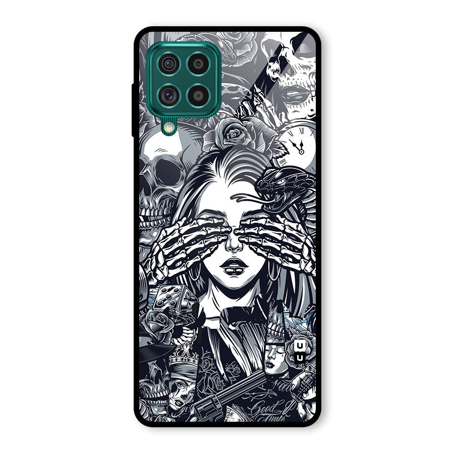 Vintage Skulls and Girl Style Glass Back Case for Galaxy F62